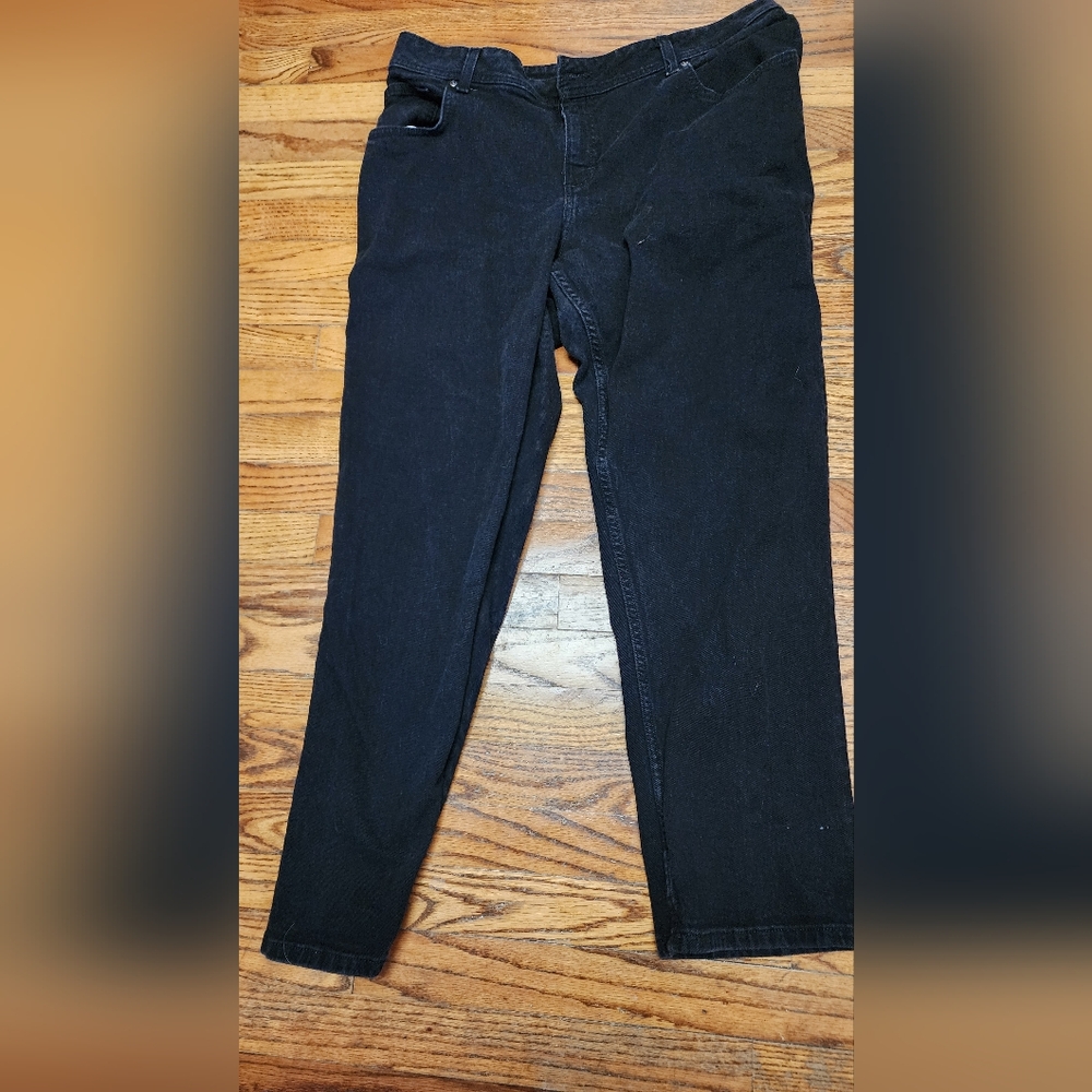 Rider Lee Black Denim Jeans - Size 18 W P
